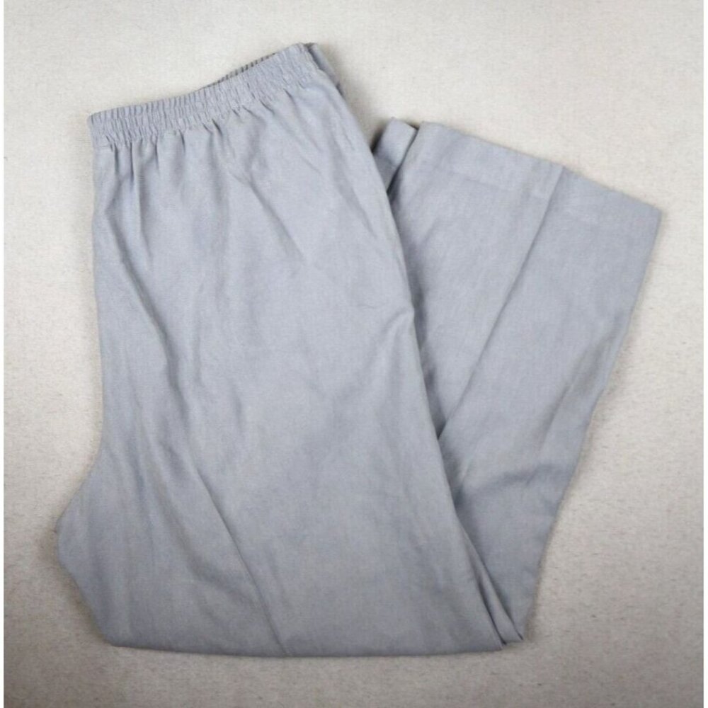 ALFRED DUNNER - WOMEN'S GRAY SOFT MICROFIBER ELASTIC WAIST PULL-ON PANTS - 16